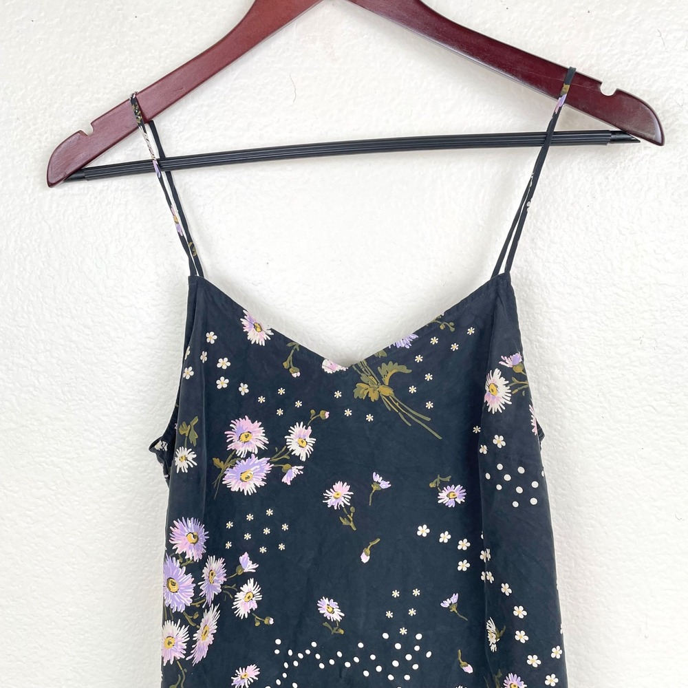 Y2k 90s Womens Dress Sz 2 %100 Silk Slip Cottage Fairy Midi Floral Boho Dainty - Picture 3 of 10